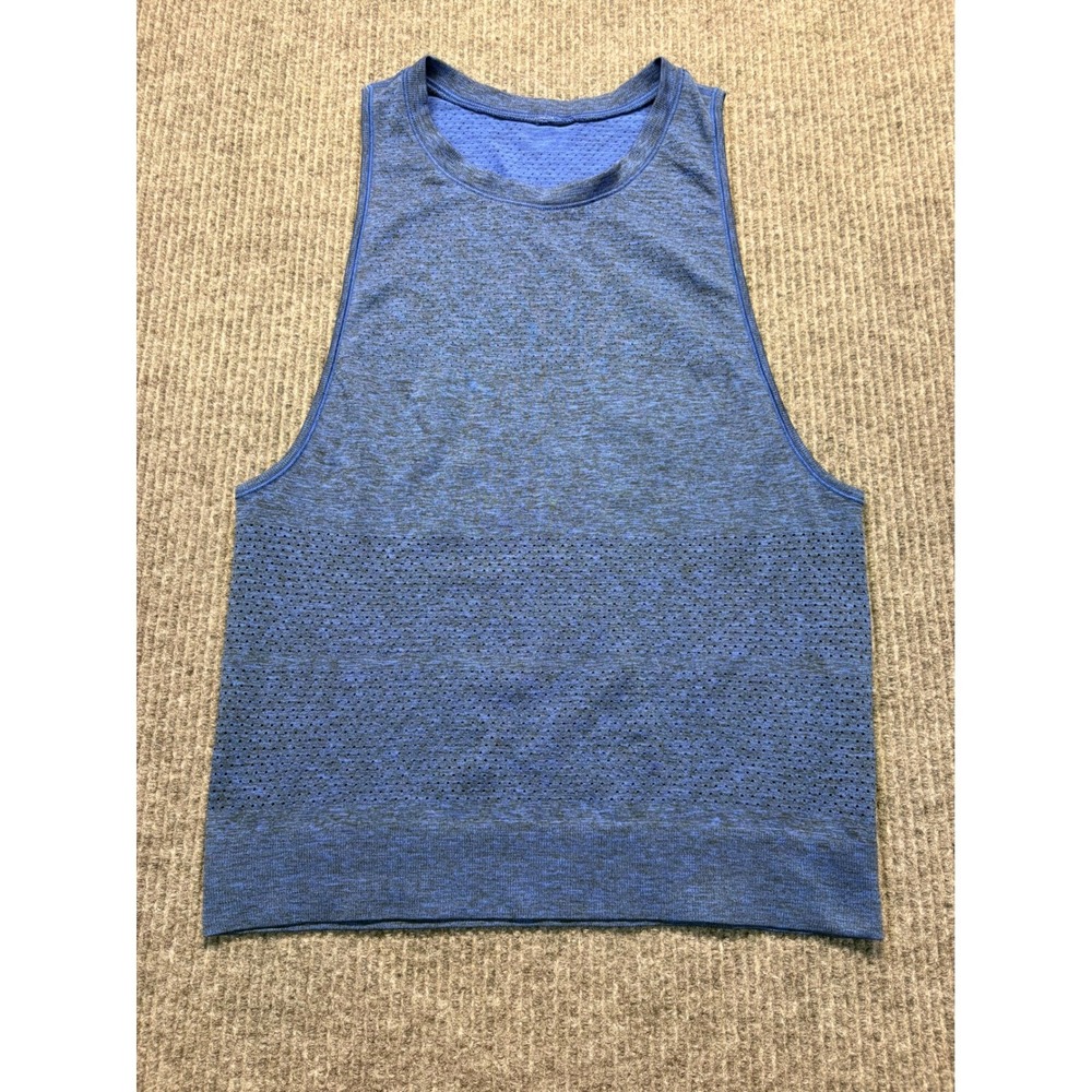 Lululemon Mens Blue Heathered Seamless Mesh Ventilated Tank Top Size L